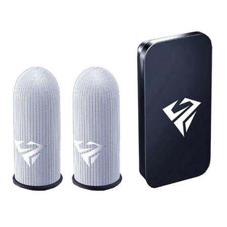 Gaming Finger Sleeves Kompatibel - for Mobilspill 0,25 mm Glass Sølvfiber Sømløs Tommelfingertuppdeksel for Pubg/cod/lol/ros [DmS] Black 1 Pair-