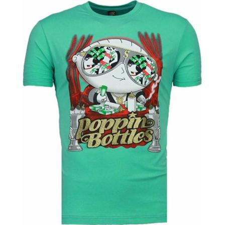 Local Fanatic Poppin Stewie - Herr T Shirt - 1498T - Turkos grön, Herr, Herr, Storlek: L
