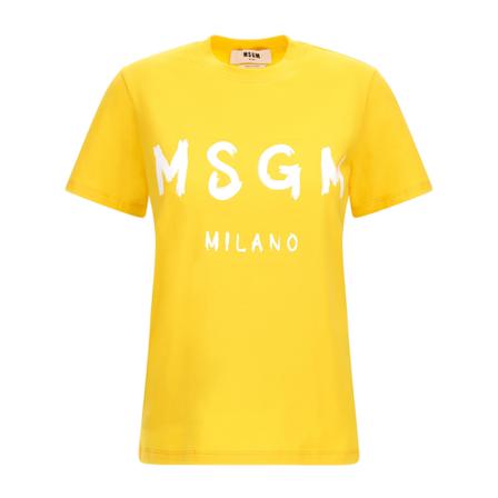 Msgm, T-shirt Geel, Dames, Maat:L