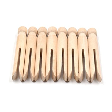 Tretre klesklyper i tre, gammeldags klesklyper, 50 runde, værbestandige klesklyper, dukkeklyper, tradisjonelle