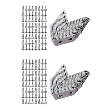 16 stk. Vinkelbeslag - 40 mm x 40 mm 90 graders rett vinkel (sølv)