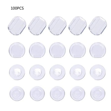 【PP】100 stk. Clip-on øreringe puder silikone Clip øreringe puder komfort øreringe puder til Clip-on øreringe 4 størrelser klar