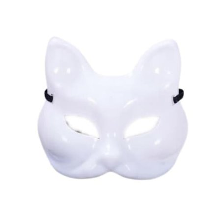 Kattmask, plast, vit[f2]