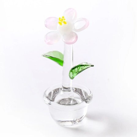 【xj】Håndlavede glasblæste små søde blomster Håndblæste glaskunstfigurer til hjemmekontor Bordplade Have Simuleringsdekorationer Bil indvendige 