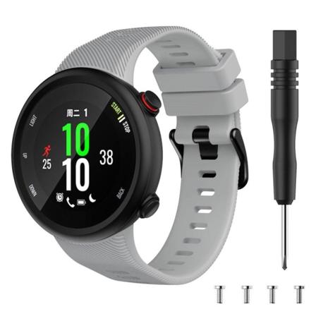 Garmin Forerunner 45S holdbar black Spænde silikone Urrem - Grå Silver grey