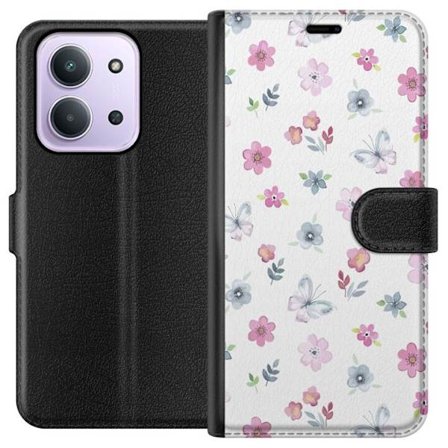 Plånboksfodral till Xiaomi Redmi 15C med Blommor och fjärillar