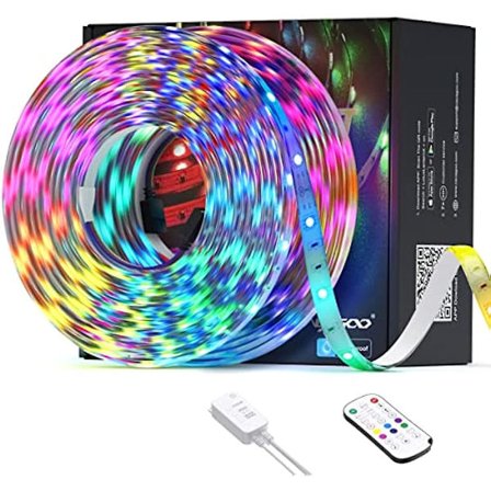 Calmgeek LED Strip Lys Farveskiftende LED Lys 100m 300 LED'er IP65 5050 RGB Lysstrips Forsyning LED Lys Kit Til Hjemmebelysning Fleksibel Strip Li
