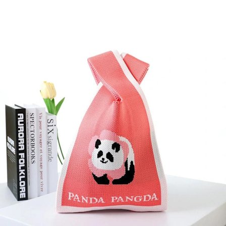 Handvävd väska, ullstickade axelväskor 5 5 5