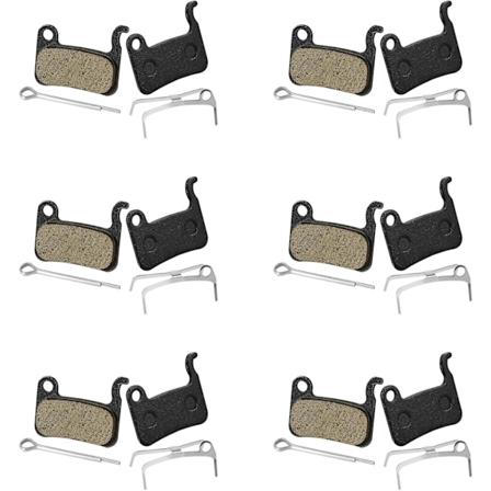 6 Par Bikebromsbelägg, Harts Halvmetall Cykel Skivbromsbelägg Ersättning, Kompatibel med Shimano Deore XT, XTR, SLX, Saint