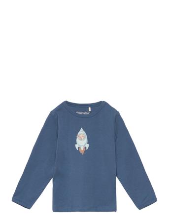T-Shirt Ls T-shirts Long-sleeved T-shirts Blå Minymo*Betinget Tilbud