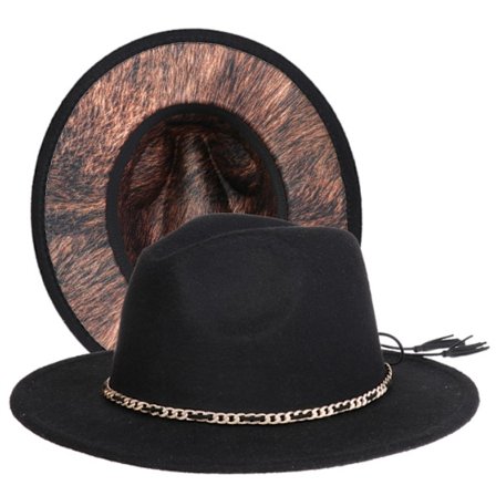 Hatt med bred brätte Bältesspänne Ull Fedora Hatt
