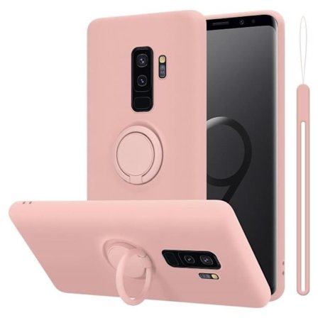 Fodral för Samsung Galaxy S9 PLUS i LIQUID Rose Cadorabo Cover Protection Silikon TPU Flexibelt Ring Cover