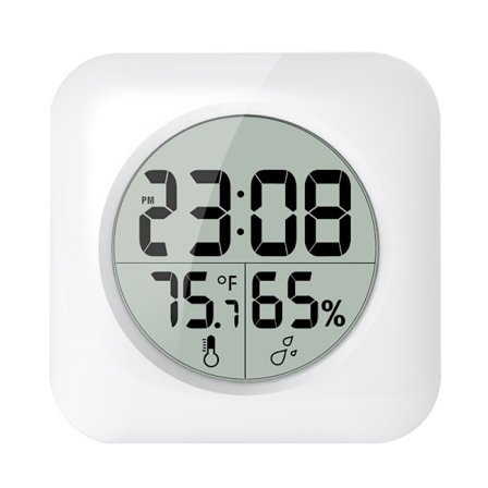 Baderomsklokke Vanntett Dusjklokke Digital Stor Klokke Veggmontert, Sugekopper, Bordstående