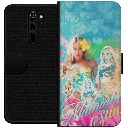 Yhteensopiva Lompakkokotelo Xiaomi Redmi Note 8 Pro Seikkailumaailma Steve, Creeper ja eläimillä värikkäässä palikkagrafiikassa