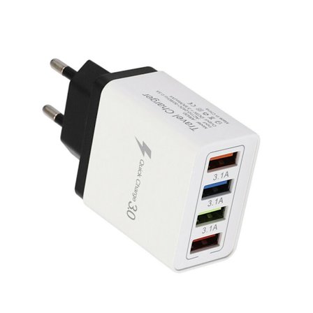 4USB-oplader 3.1A multiport-telefonoplader til rejser