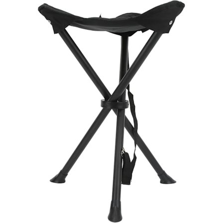 Sammenleggbar kraftig stol 200 kg bærbar sklisikker krakk for camping, utendørs, slitesterk Oxford PVC svart