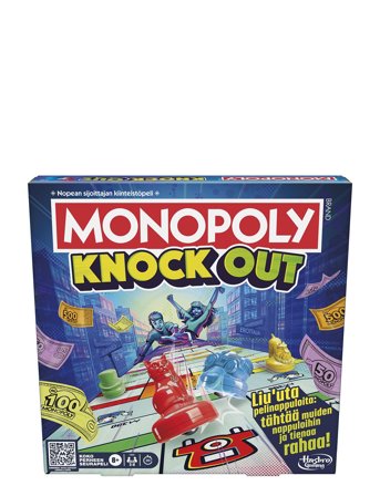 Monopoly Knockout Family Party Game, Quick-Playing Board Games For Ages 8+, 2-8 Players, 20 Mins. Patterned Hasbro Gaming