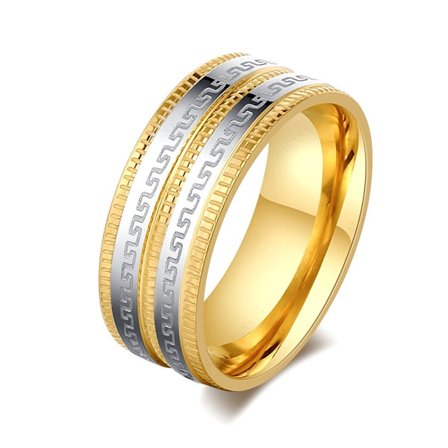 Rostfritt stål ring guldpläterad