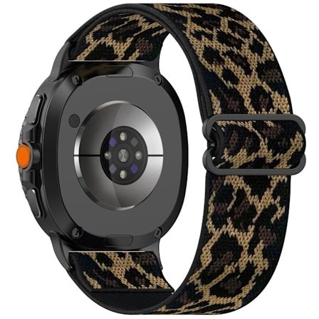 Galaxy Watch 8 46/44/40 mm Armband Justerbart Nylon Leopard
