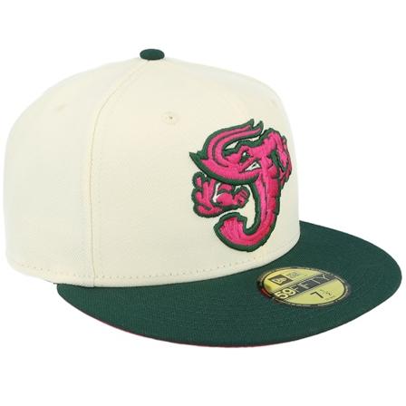 New Era - MiLB Wit fitted Cap - Jacksonville Jumbo Shrimp MiLB Alert 59FIFTY Chrome/Green Fitted @ Hatstore