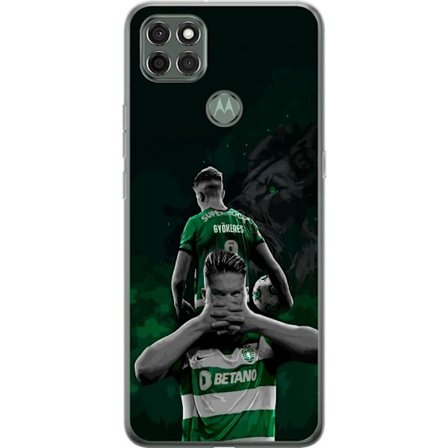 Yhteensopiva Puhelinkuori Motorola Moto G9 Power Neonmotiivi, jossa teksti "Gaming is in my DNA" sinisenä ja punaisena tiiliseinällä, jossa loistava D