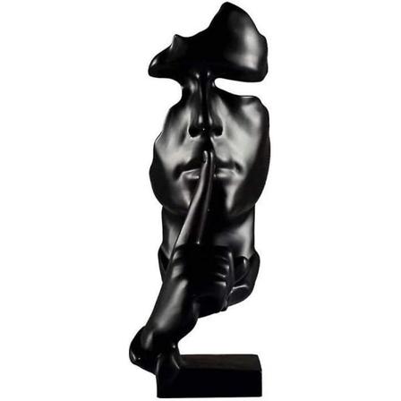 Tänkarens tystnad är guld Skulpturer, Resin Staty Hantverk Dekoration Konst Ornament Nordisk stil Konstverk,svart
