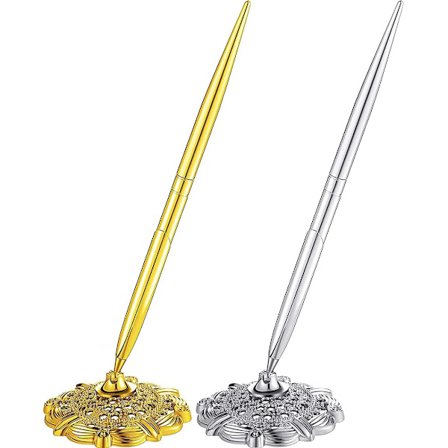 Bröllopssigneringspenna i metall, silver, bröllopsset, signeringsset