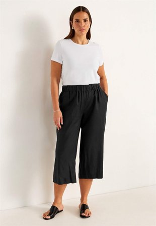 Cellbes of Sweden - Culottebukser Premium i hør i sort til damer i størrelse 58/60