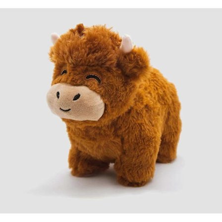 Adoptera en Highland Ko Gosedjur, Söt Ko Uppstoppad Djur Fluffig Ko Figur Leksaker