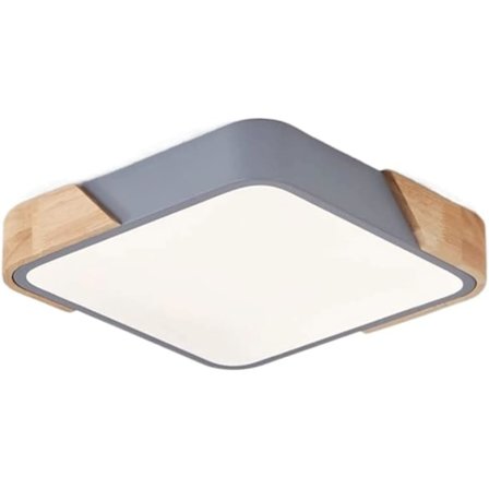 Riippuva valaisin, Moderni yksinkertainen kattovalaisin, LED-kattovalaisin, Neliömäinen puinen energiansäästävä kattovalaisin /11.8 tuumaa