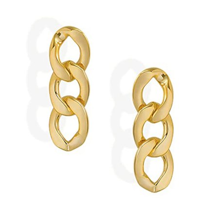 Guldpläterade ins-stil kedjeörhängen i metall med S925 silver nål för flickor pojkar presenter Alla hjärtans dag födelsedag årsdag mors dag