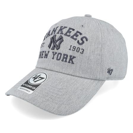 47 Brand - MLB Gris unconstructed Casquette - New York Yankees Maulden Arch Clean Up Grey Dad Cap @ Hatstore