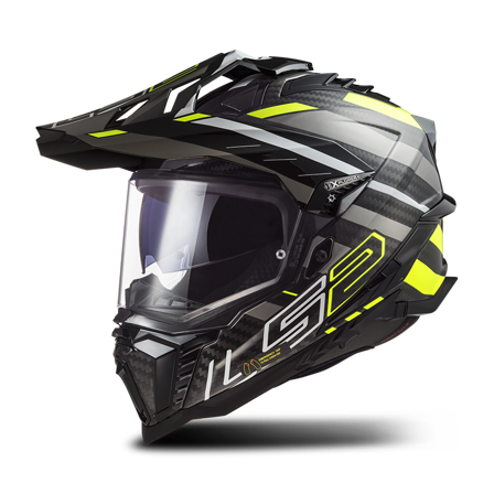 Casco Adventure LS2 MX701 EXPLORER C EDGE Negro/Amarillo de alta visibilidad M