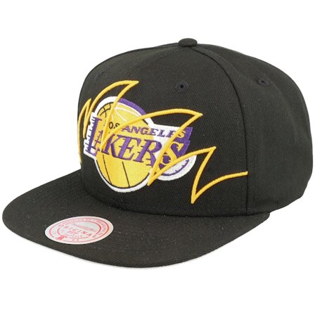 Mitchell & Ness - NBA Zwart snapback Cap - Los Angeles Lakers Shark Bite Black Snapback @ Hatstore