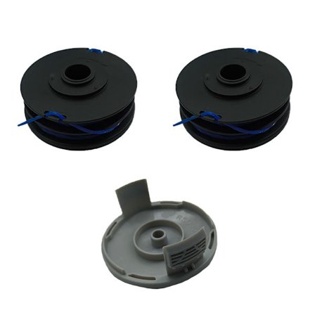 Grästrimmerhuvud Kit Kompatibelt med RYOBI RLT4027, Inkluderar 2 RAC123 Spolar & 1 RAC122 Skydd för Effektiv Gräsklippni