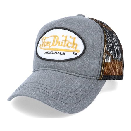 Von Dutch - Grijs trucker Cap - Oval Patch Grey/Black Trucker @ Hatstore