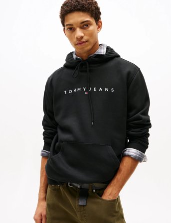 Tommy Jeans Tjm Reg Linear Logo Hoodie Ext - Black - XXL
