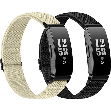 2 kpl elastista nylonia, yhteensopiva Fitbit Inspire 3/Inspire 2/ Inspire/Inspire HR/Inspire Ace 2/ Inspire Ace 3 kanssa