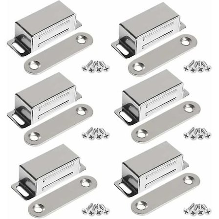 Magnetiska skåpmagneter 10 kg Kraftfulla skåpmagneter i rostfritt stål Skåpdörrmagnet (6 st) (rostfria skruvar)