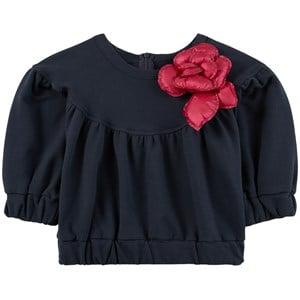 Il Gufo Navy Flower Cotton Sweatshirt 8 years - Jumpers and knitwear - 8 years - Navy