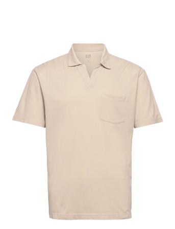 Pocket Polo Shirt Polos Short-sleeved Beige GAP