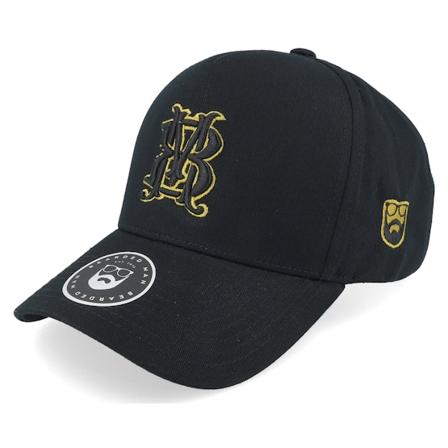 Bearded Man - Noir adjustable Casquette - Monogram Curved A-Frame Black Adjustable @ Hatstore