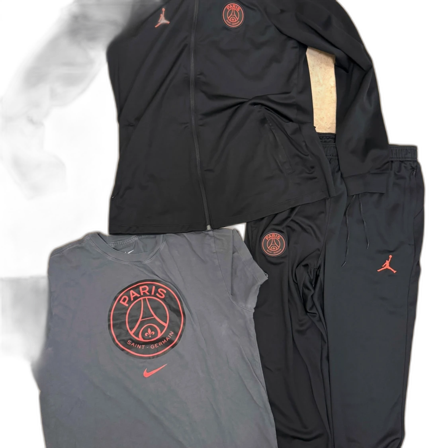Svart PSG x Jordan vindjacka med huva