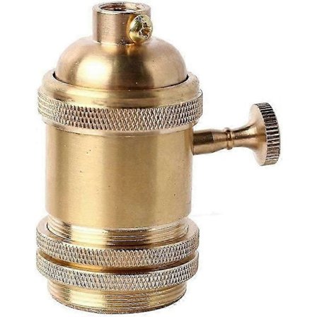 Lampefot med bryter Vintage Messing Kobber Sokkelholder For Retro Edison Stil Lyspære E2