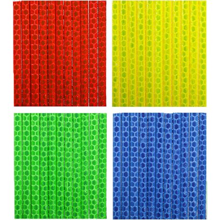 Pyörän puolan heijastin, 4 pakkausta/48 kappaletta (12 x sininen + 12 x vihreä +