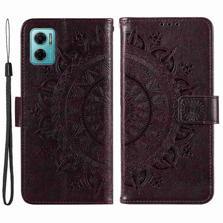 SKALO Xiaomi Redmi 10 5G Mandala Flip Cover - Brun