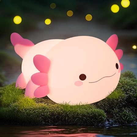 Axolotl Yövalo, Axolotl-lahjoja lapsille, Söpö silikoninen Axolotl-lamppu ajastimella himmennettävä, Yövalo lastenhuoneeseen