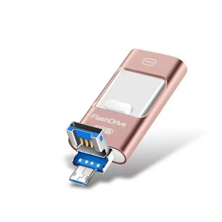 iPhone-muistitikku 128GB, 4-in-1 USB C -muotoinen muistitikku, valokuvamuisti ulkoinen tallennus peukaloasema iPhone iPad Android -tietokoneelle, 