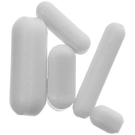 5-pak magnetisk omrører mixer praktisk omrøringsstav laboratorieomrøringsstav (1.5X0.5X0.5CM, hvid)