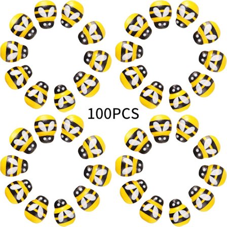 100 stycken Mini Träbin Self-Adhesive Mini Träbin